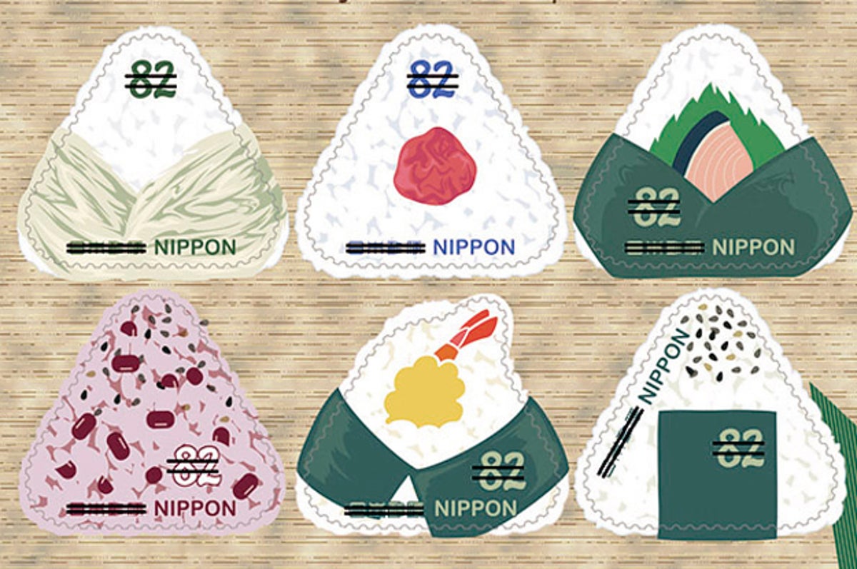 梅 鮭 天むす どれが好き おむすび 切手がかわいすぎて絶対ほしい