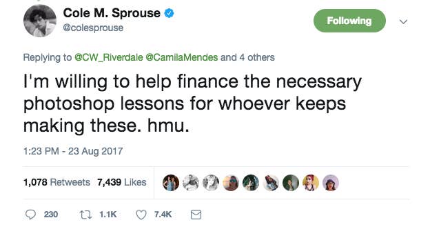 Cole Sprouse Just Threw Some Shade At The Official Riverdale Poster