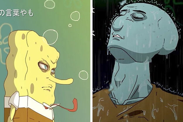 The SpongeBob SquarePants Anime OPENING  ENDING by Looer Featuring  Original Animation