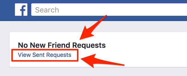 Then click on "View Sent Requests" – this is the list of people who have left you pending.