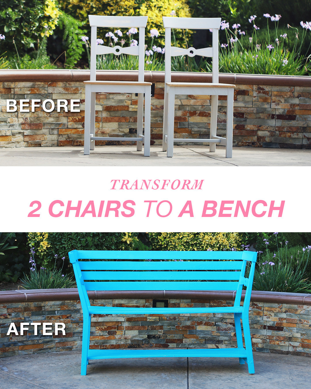 Turning chairs into a bench new arrivals