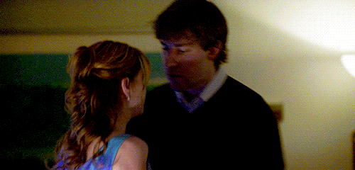 It pretty much starts the night he's turned down by Pam, but he still follows her to the empty office and kisses her anyway, even though she said no. Then when that *magically* doesn't win her over, he sulk-flounces all the way to Stamford.