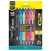 PILOT® Retractable Gel Pens With Rubber Grip0.7mm12ct - Multicolor Ink