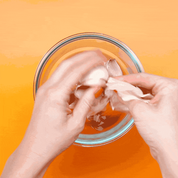 You could have a whole head of garlic peeled in no time at all! From here.