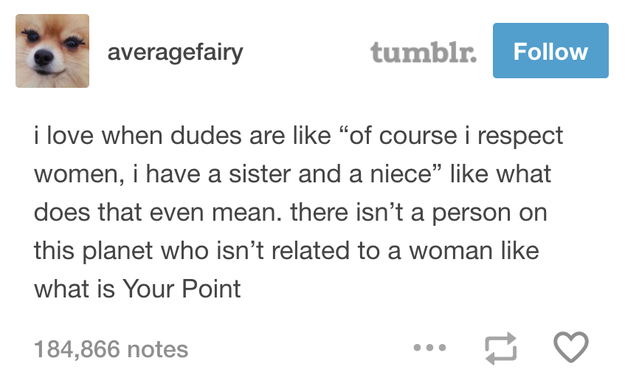 On respecting women: