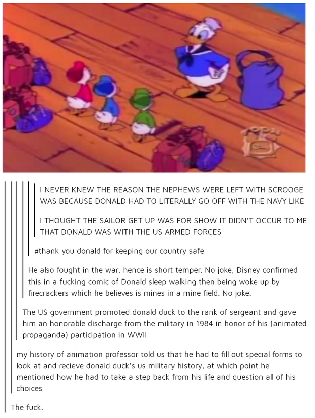 Donald Duck is an honorary member of the U.S. Navy and Marine Corps.