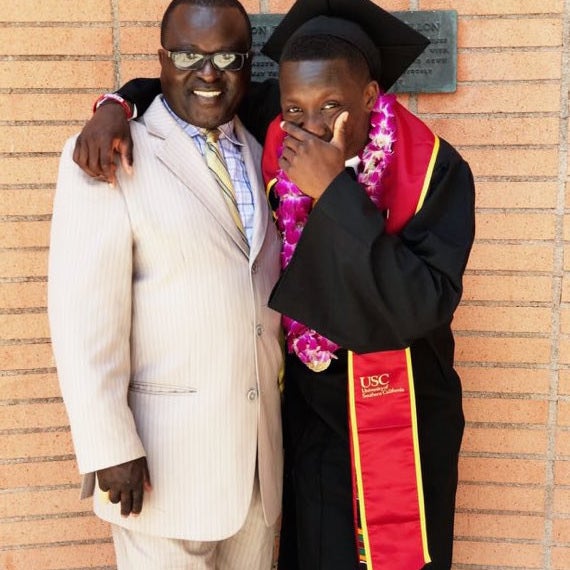 Omete with dad Enock