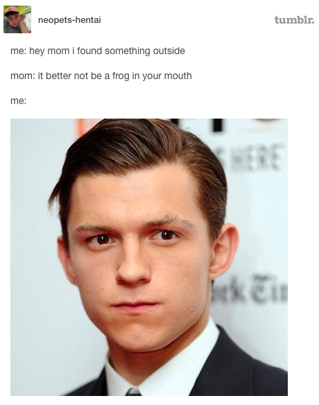 Tumblr Thinks Tom Holland Is Hiding A Frog In His Mouth And He ...