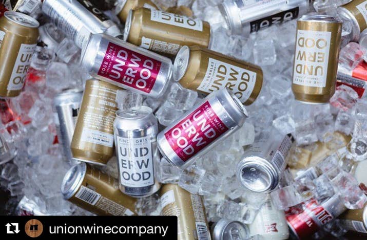 Underwood, Sophia, Babe Rosé even Trader Joe's is making canned wine. I'm quite thankful for canned wines because now I can drink something in a parking lot at a concert without worrying about breaking a bottle #pinkiesdown @unionwinecompany @coppolawine @webroughtwine @traderjoes