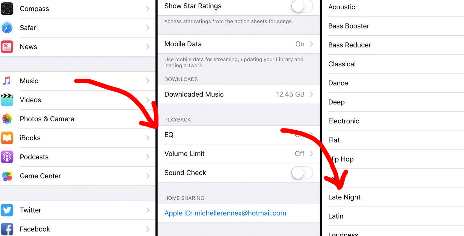 Graphic of iPhone Settings options