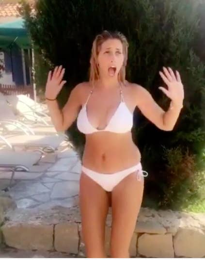 Stacey Solomon jokes about boobs 'banging on chest' when braless