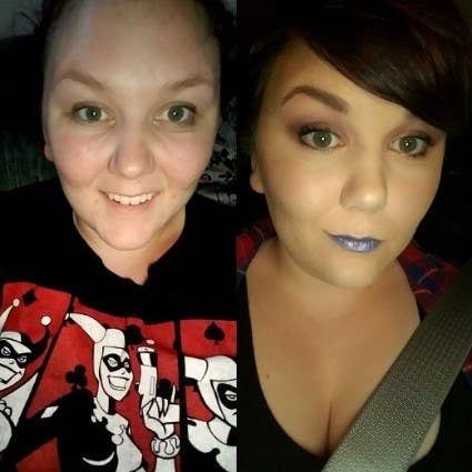 "I use makeup to hide my acne, but personally I don't think I need it. I like how I look without makeup, but I am slightly obsessed with that lipstick." – sarahellew