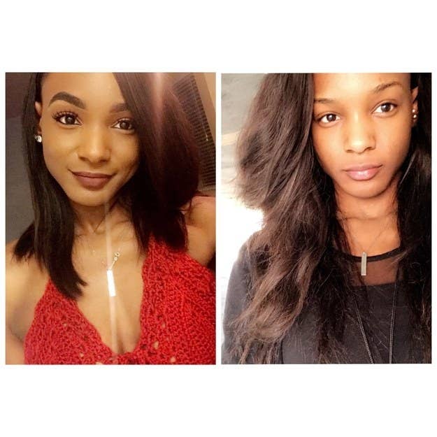 "The right side is after an hour of getting ready to go out, the left side is when you wake up Monday morning dreading going to work! I literally started No Makeup Mondays a month ago when I decided I no longer cared about what people think." – shabriap