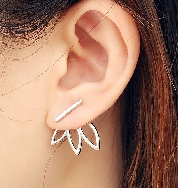 A pair of floral earring jackets for when your earlobes get cold.