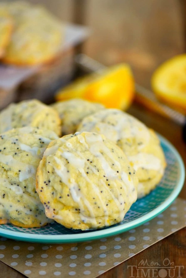 Glazed Lemon Poppy Seed Cookies