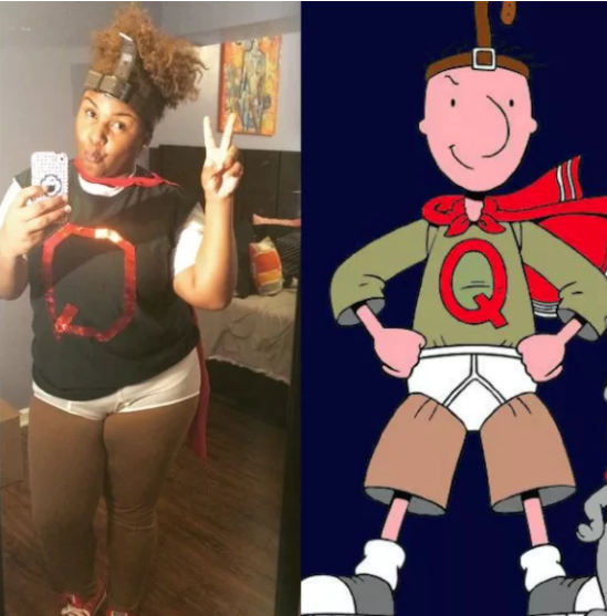 Someone dressed as Quailman from &quot;Rugrats&quot;
