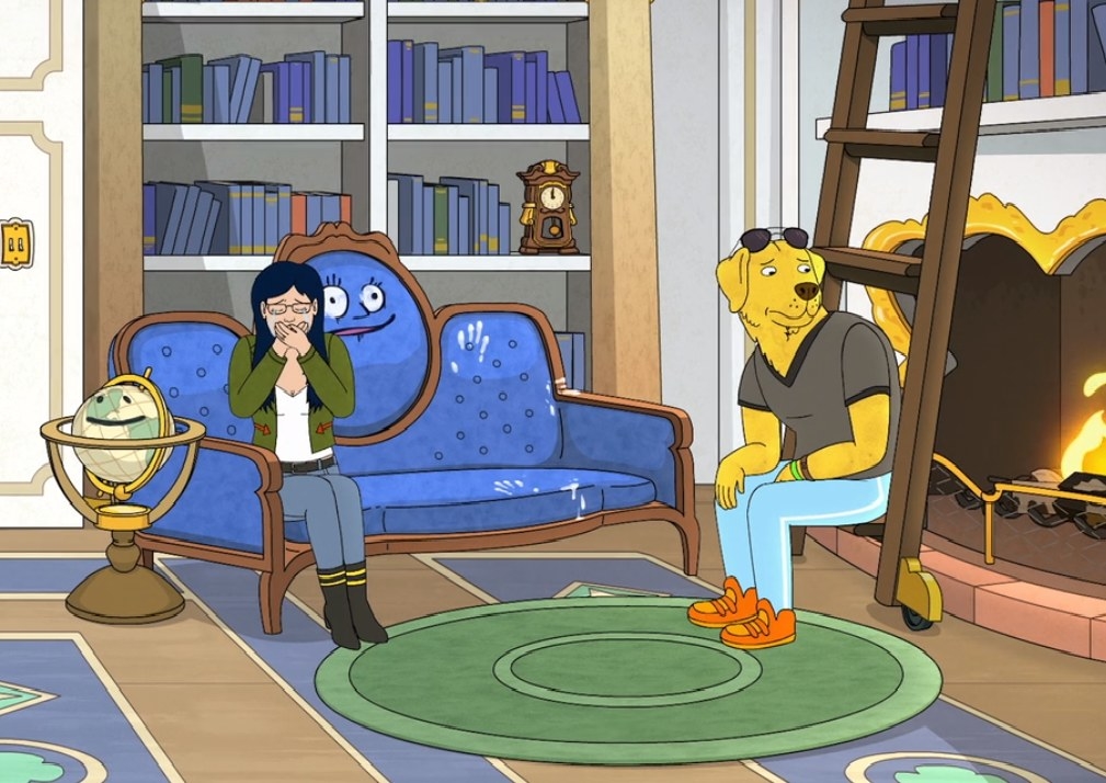 In the past three seasons, a majority of the episodes placed a great emphasis on Bojack's attempt to escape from his destructive personality. While he finds himself in whimsical scenarios, the series drags you back to Bojack's struggle between reliving the past and progressing towards a healthier future. Regardless of whatever pursuit he uses to remedy his life; booking the role of Secretariat, finding love with Wanda and Diane, he meets failure and emptiness time and time again, unable to escape the pit of his depression. The series revolves around teasing its audience with the possibility of Bojack achieving happiness, then kicking their expectations out the window. It is that constant reminder that is so pivotal to the series; depression isn't so easily overcome and the show never fails to let its audience know that.But this season creates an interesting dynamic that separates itself from the previous three seasons. In previous seasons, Bojack was the center of attention at every turn while the other characters are less explored and function as a driving force for Bojack's antics. Season 4 flips this dynamic and puts Bojack in the passenger seat. Episodes such as "Commence Fracking" and "Ruthie" follows the turmoils of Diane, Mr. Peanutbutter, and Princess Carolyn respectively, while Bojack explores a potential connection with his daughter, Hollyhock. This reversal of roles for these characters serves as an important reminder that mental instability and depression can reach anyone.