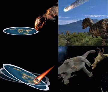 Image result for dinosaur flat earth