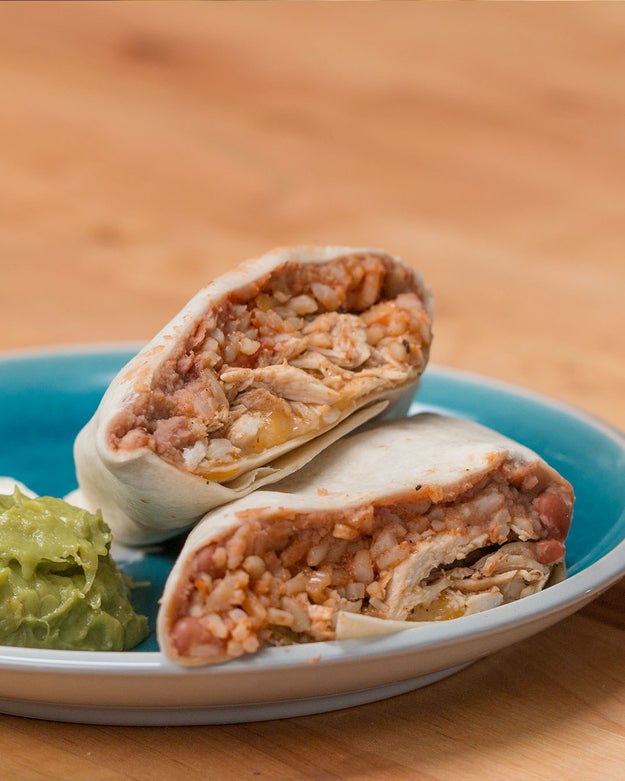 Chicken, Rice &amp; Cheese Burritos