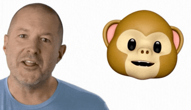 顔と一緒に絵文字が動く「animoji」。うんこの絵文字がスクリーンで動き、発表会では沸いていました。