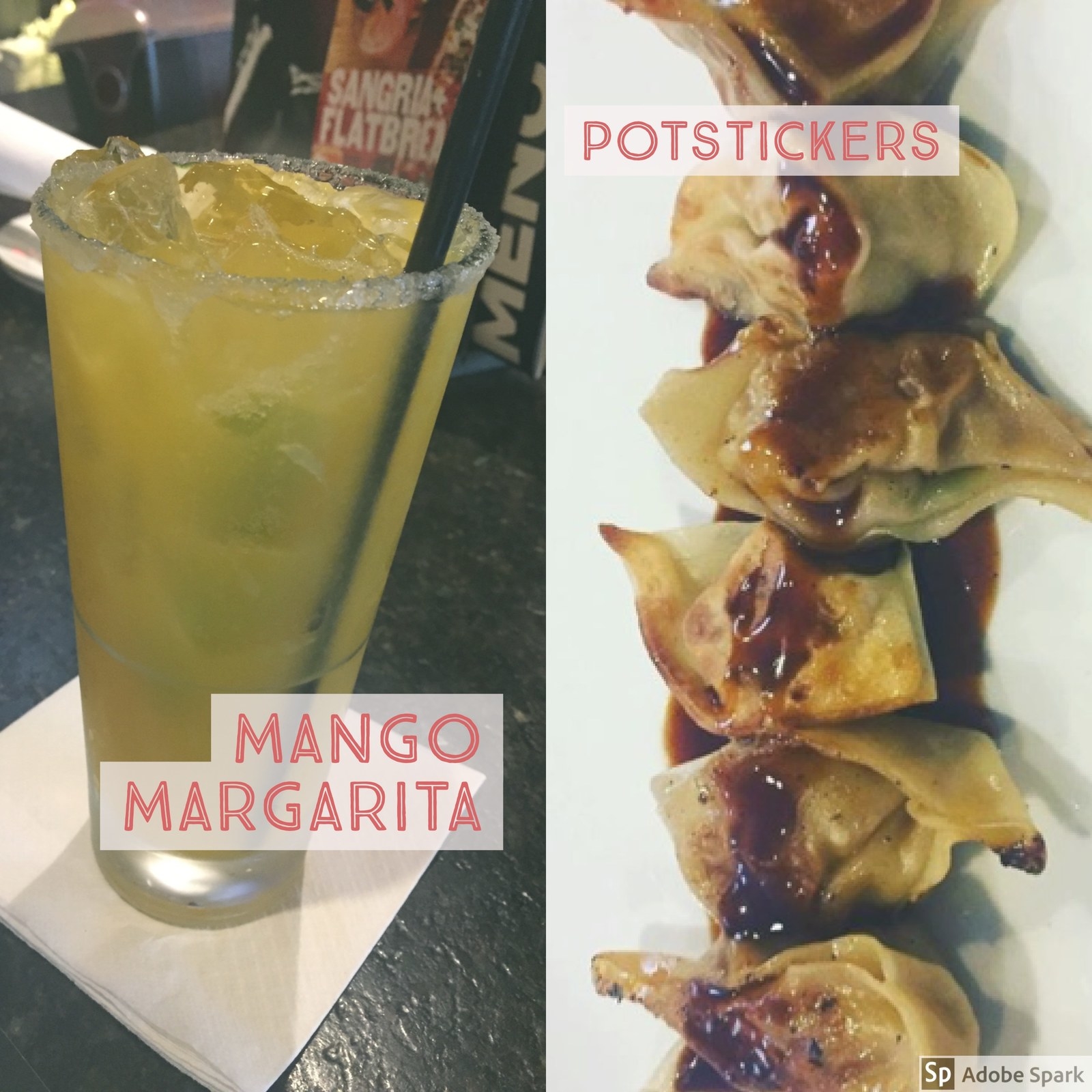 I love nothing more than a good appitizer and these potstickers were super tasty. Do you love mango? or margaritas? Try the mango margarita they have it was out of this world. Don't like mango? no problem they have strawberry, watermelon, and many more.