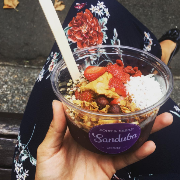 Sanduba makes it ridiculously easy to enjoy a delicious acai bowl on-the-go. It's worth forking out the extra $2.50 to grab the Acai Bowl PLUS which includes extras like buckinis, chia seeds, fresh fruit, goji berries, and shredded coconut.
