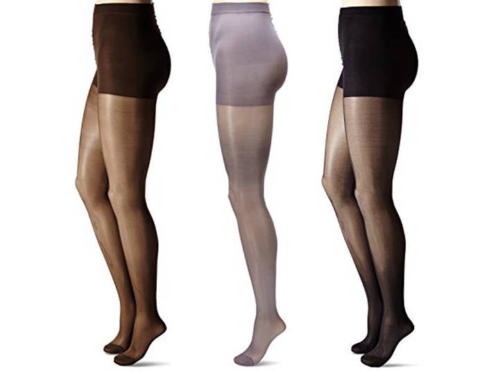 Promising review: "I didn't think it was going to work. In fact, I was convinced these would be joining a drawer for of unworn, unloved hosiery. However, I really needed them to work with the outfit I'd planned and because I'm stubborn, I tried and tried and tried some more to pry these things up and over my 6' of curves. My work paid off! These hose that started by looking way too small finally gave in and stretched out to fit me (and hold me snugly!) once that work was done. These felt great on. No slipping, no sagging, no weirdness. I'm VERY pleased!" —PugMamaPDXPrice: $3.99+ Rating: 4/5 Sizes: medium, tall, petite, 1X/2X–5X/6X Colors: eight