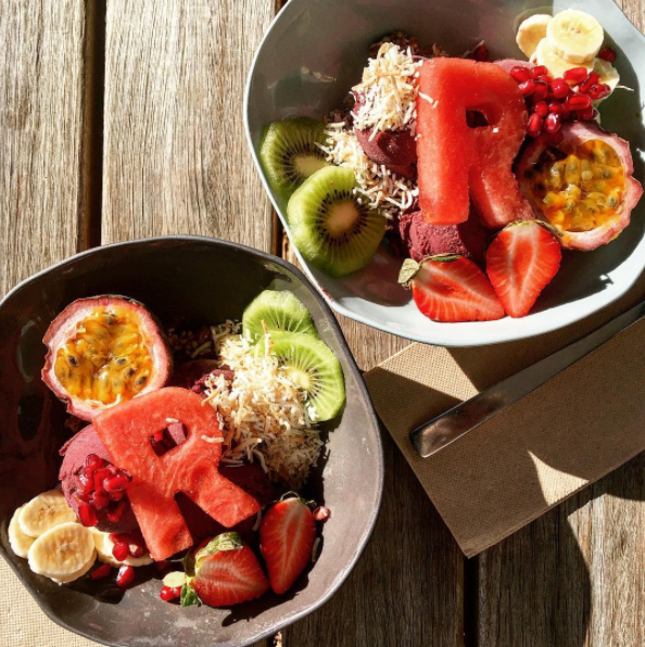 We can see why people travel across Sydney to get their hands on this bowl at Ritual. Acai is blended with coconut water to make a sorbet, and is then topped with RAWnola, shredded coconut, an assortment of fruit, as well as their signature watermelon "R".