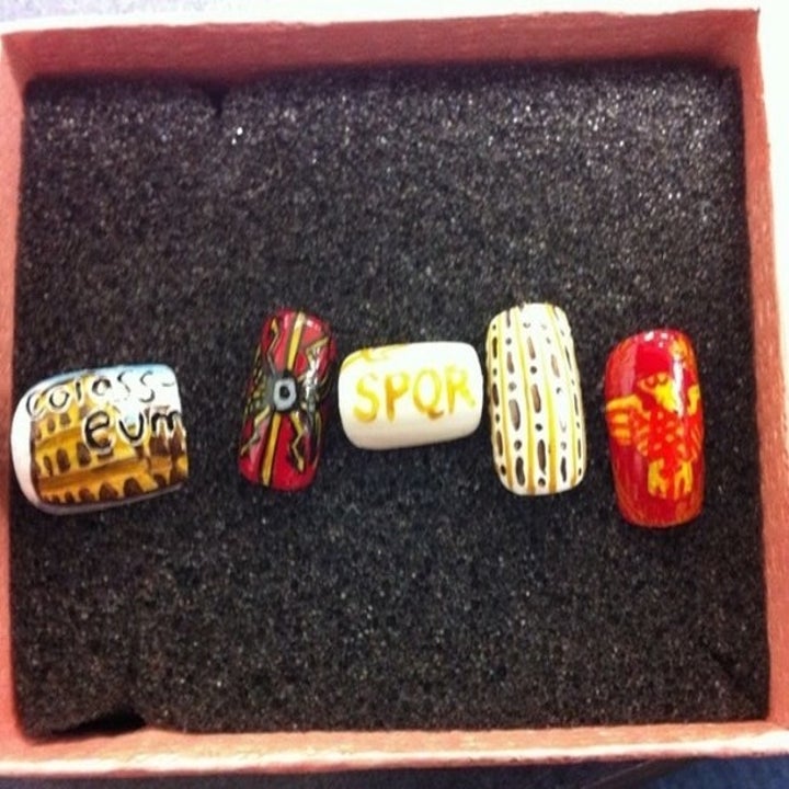 buzzfeed community member's latin class themed fake nails