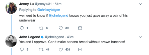 Chrissy Teigen Needed Bananas But Didn't Have Any, So Twitter Came Through