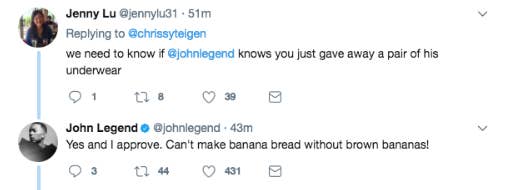 Chrissy Teigen Needed Bananas But Didn T Have Any So Twitter Came Through