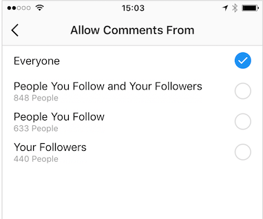 Instagram Lets You Limit Comments Just To People You Follow