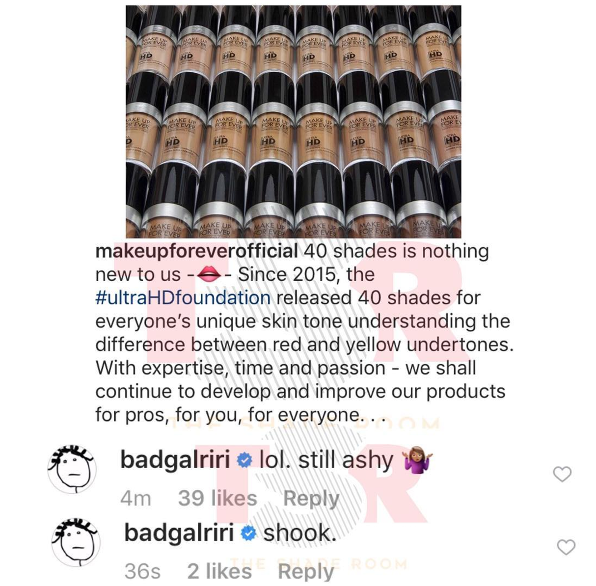 Rihanna Responds to Make Up For Ever Foundation Comments