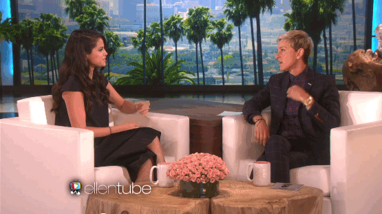 Selena Gomez being scared again.