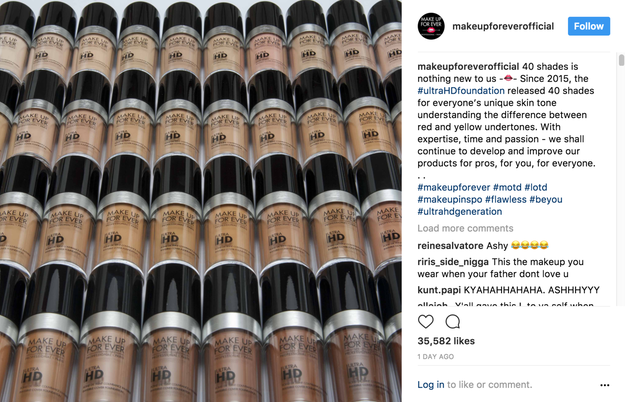 Welllllll Make Up For Ever recently took to Instagram to remind folks that they've had 40 foundation shades since 2015, so it's "nothing new" to them.