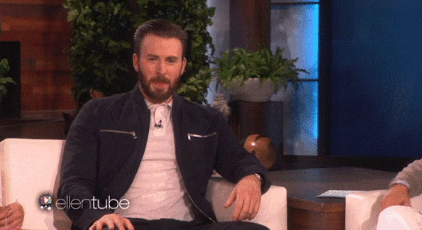 Iron Man getting the best of Chris Evans.