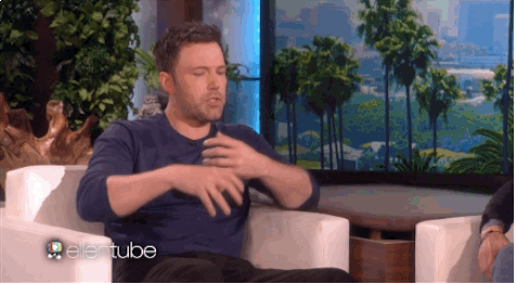 Ben Affleck being frightened by "Wonder Woman."