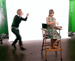 When Ellen jumped out at Taylor Swift as she was recording an interview.
