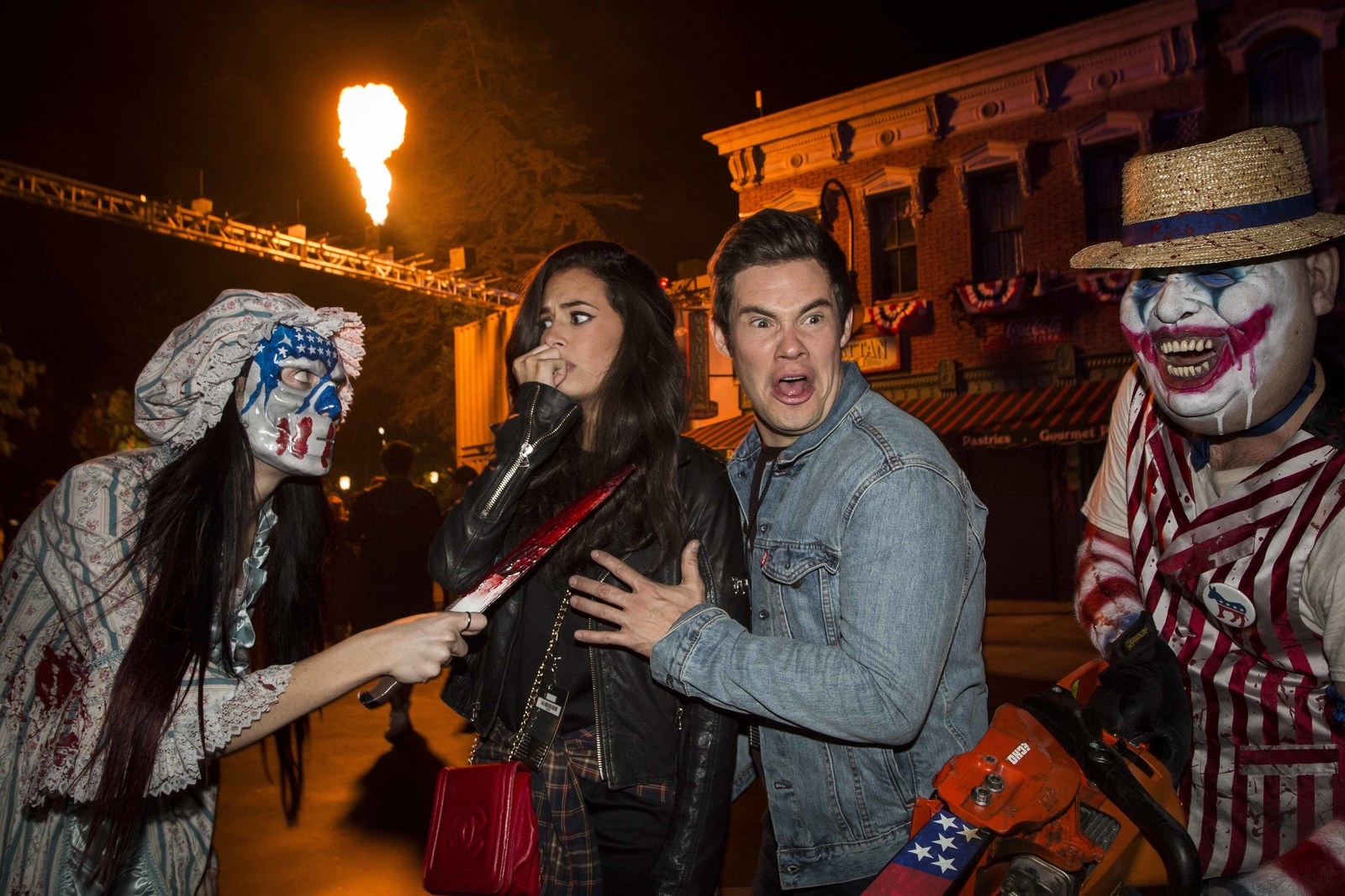 15 Funny Photos Of Celebs Being Terrified At Halloween Horror Nights