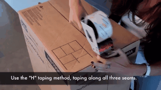 You should use the "H" taping method along the boxes’ seams to make sure they are securely sealed and can better support the weight of the items inside. And make sure to place your heavier options at the bottom of the box. Promising Review: “I love Gorilla tape! I ship a lot of packages to South Africa and this tape ensures secure packing. The tape dispenser is extremely convenient!" —Kyla Get a roll of Gorilla packaging tape from Amazon for $3.93+ (available in three sizes).And watch a tutorial on the "H" taping method by My Move on YouTube here.
