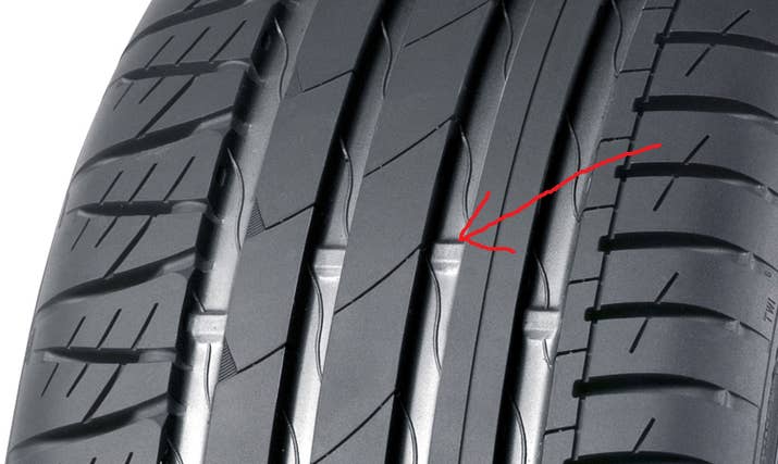 Their purpose: These markings are the tread wear indicators. And as the name says, they tell you whether a tire worn out or not, depending on how close they are to the surface of the tire.