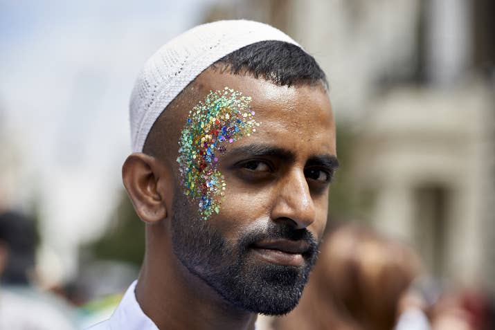 A visitor to 2017 Pride in London.