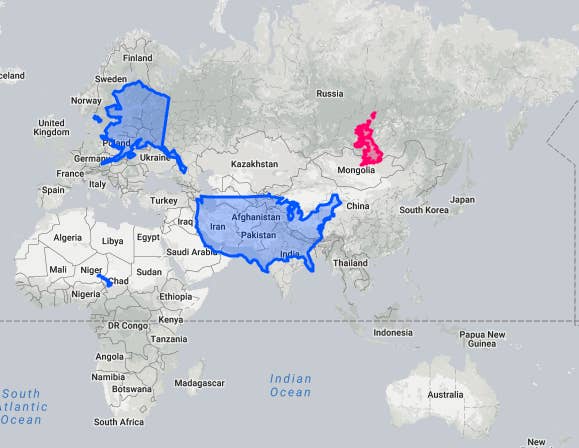 Put in the name of a country and The True Size will show you exactly how big that country is in comparison to others. It's fascinating. And, yeah, Alaska is big as hell.