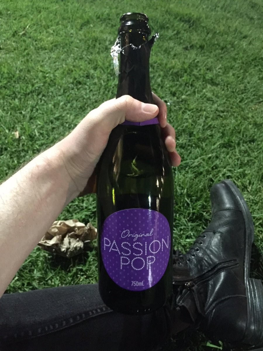 That drink was most likely Passion Pop, straight from the bottle.