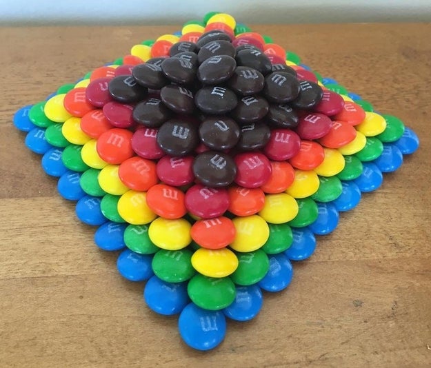 This pyramid made of M&M's: