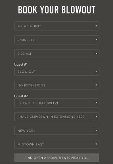 Blow dry bar pricing hotsell