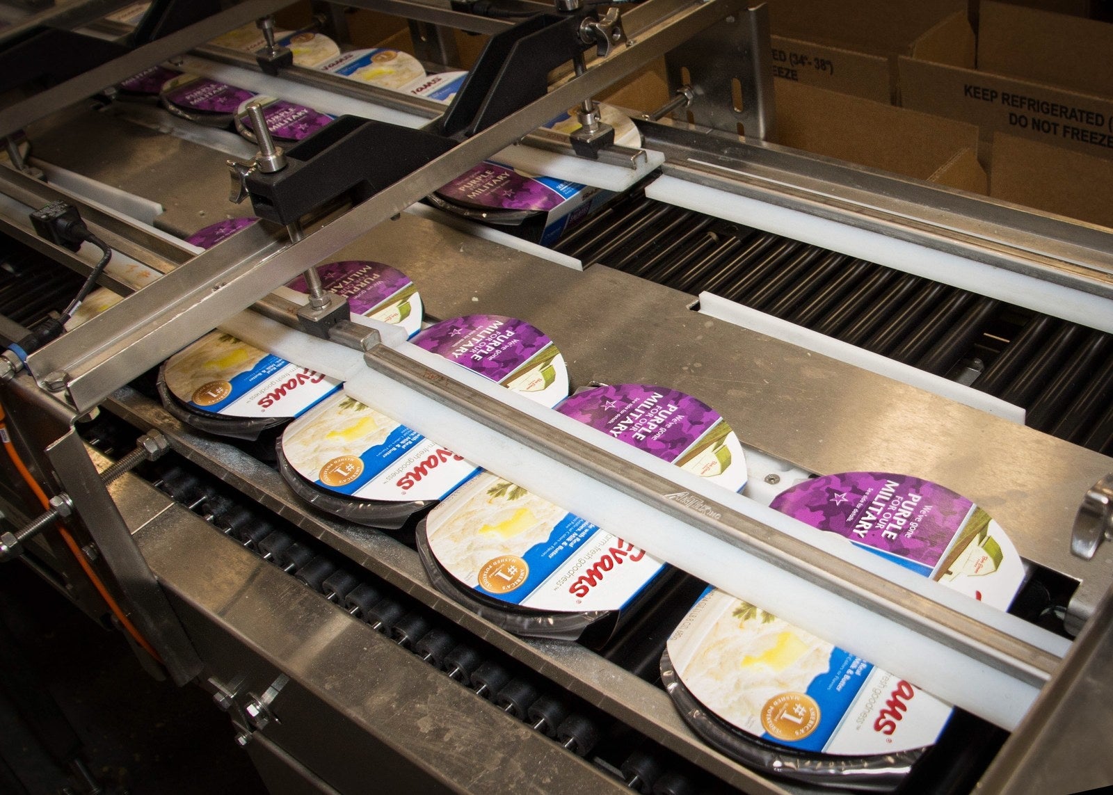 After the potatoes are washed, steamed, mashed, and seasoned, they are piped and packaged into individual containers. The quality assurance process doesn't end here. Bob Evans has "Super Tasters" who can detect the origin of potatoes based on one bite. These tasters also monitor the viscosity of the final products to ensure consistency of texture, taste, and flavors across all the products.