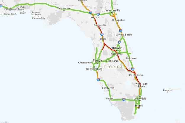 This Traffic Map Shows People Trying To Get Out Of Florida Before