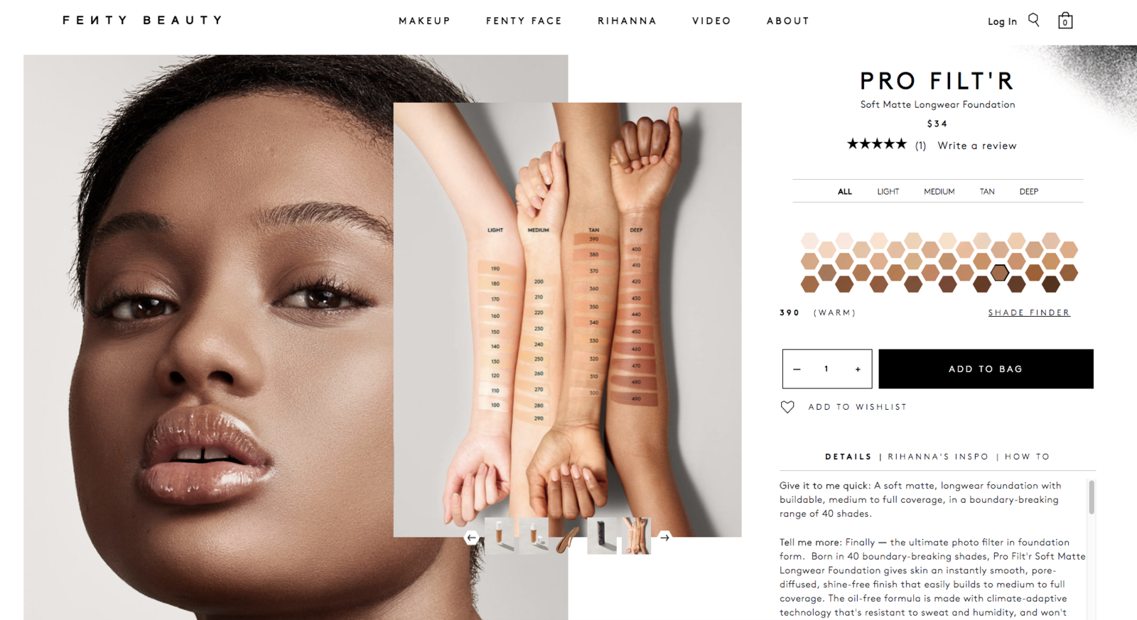 skin tone shade finder fenty beauty foundation shades