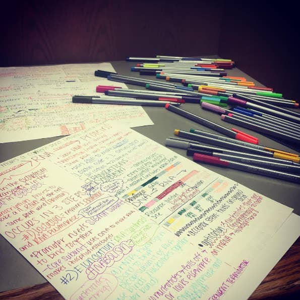 Notes taking ideas, colour pens